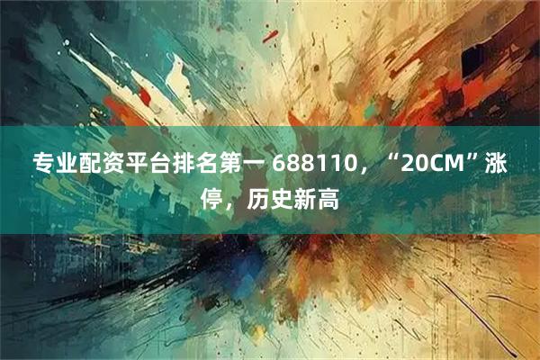 专业配资平台排名第一 688110，“20CM”涨停，历史新高